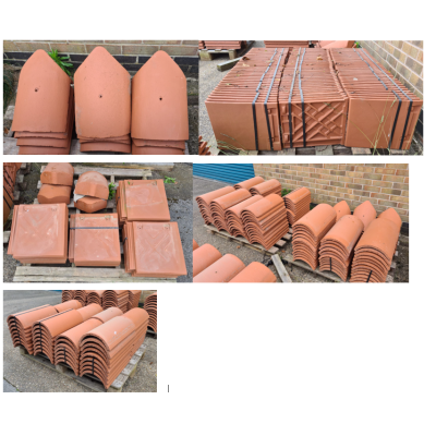 Sandtoft Red Roofing Tiles and Half,  Hip, Hip End and Ridge - Type: 